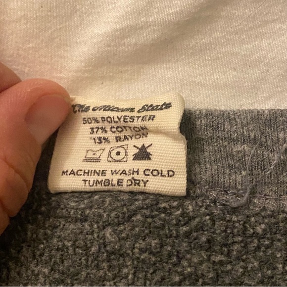 The Mitten State Michigan State 1979 script logo crewneck sweatshirt Size S gray - Picture 3 of 4